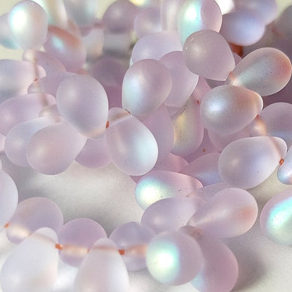 チェコガラスビーズ ドロップ 6×9mm アレキサンドライト・マットAB