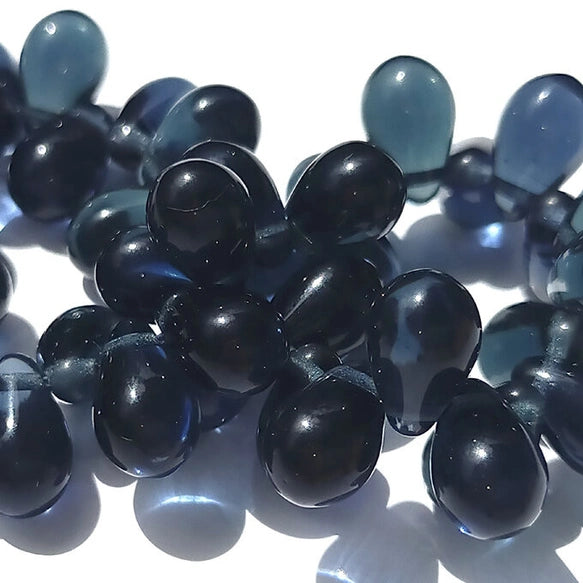 チェコヴィンテージビーズ　モンタナブルー　6個　ガラスビーズ　チェコビーズ チェコガラスビーズ 多面カット モンタナブルー 4個 チェコビーズ 透明