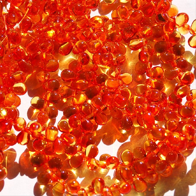 チェコビーズ ドロップ 4x6mm オレンジ ツートーン ラッカーコート｜30個入 ハンドメイド素材 BULBULBEADS