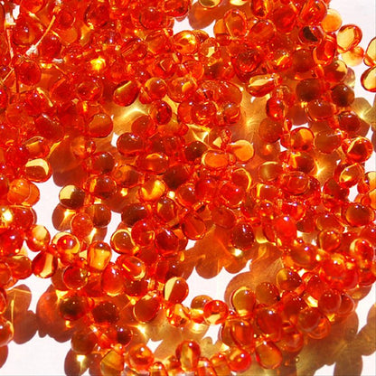 チェコビーズ ドロップ 4x6mm オレンジ ツートーン ラッカーコート｜30個入 ハンドメイド素材 BULBULBEADS