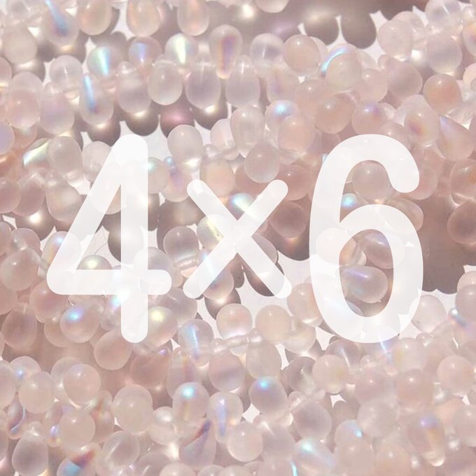 チェコビーズ ドロップ 4×6mm サクラ ピンク マット AB｜20個入 ハンドメイド素材 BULBULBEADS