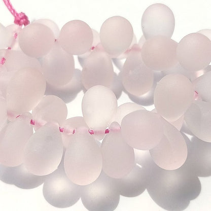 チェコビーズ ドロップ 6×9mm ロザリンピンク0・マット｜20個入 ハンドメイド素材 BULBULBEADS