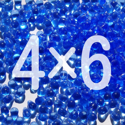 チェコビーズ ドロップ 4x6mm サファイアブルー7・クリア｜30個入 ハンドメイド素材 BULBULBEADS