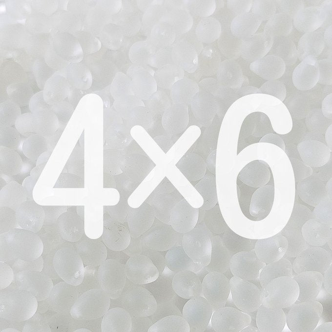 チェコビーズ ドロップ 4x6mm クリスタルクリア・マット｜30個入 ハンドメイド素材 BULBULBEADS