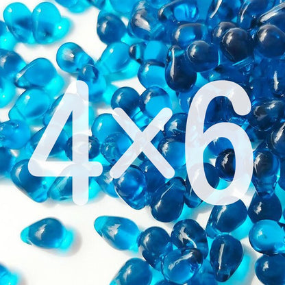 チェコビーズ ドロップ 4×6mm カプリブルー8・クリア｜60個入 ハンドメイド素材 BULBULBEADS
