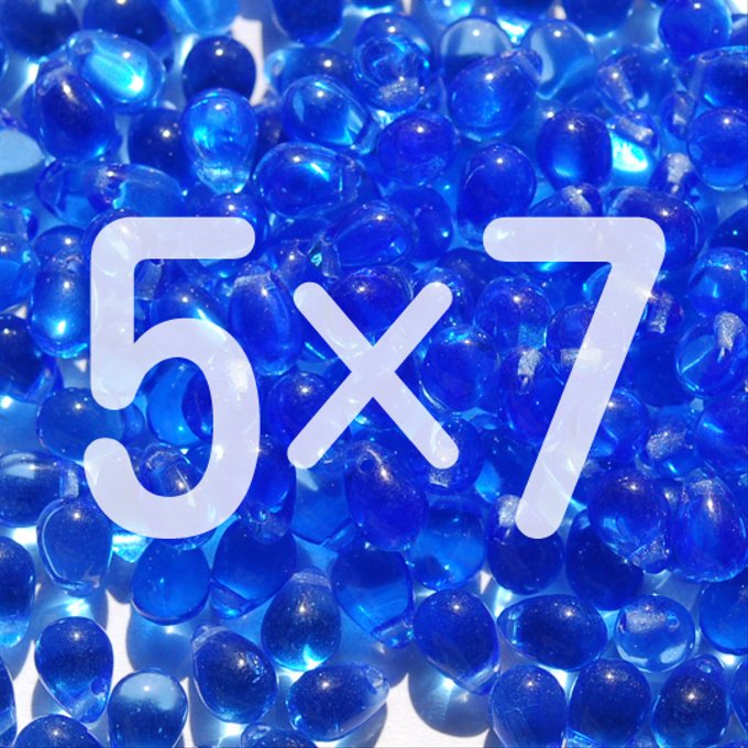 チェコビーズ ドロップ 5x7mm サファイア｜20個入 ハンドメイド素材 BULBULBEADS