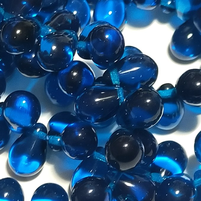 チェコビーズ ドロップ 6x9mm カプリブルー8｜20個入 ハンドメイド素材 BULBULBEADS