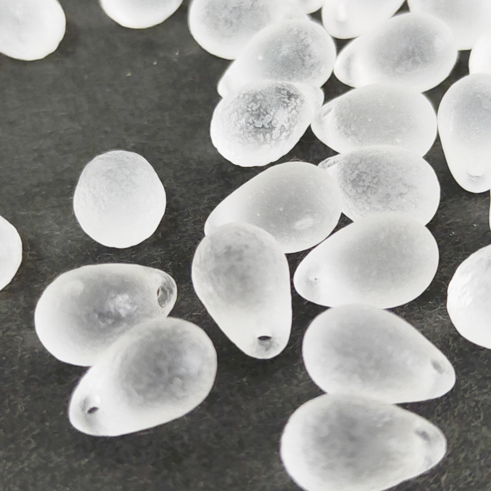 チェコビーズ ドロップ 6x9mm クリスタル・エッチド｜10個入 ハンドメイド素材 BULBULBEADS