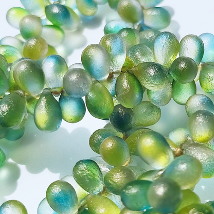 チェコビーズ ドロップ 6x9mm キーライムポップフィズ・ゴールドシマー｜10個入 ハンドメイド素材 BULBULBEADS
