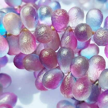 チェコビーズ ドロップ 6x9mm ムーンベリーミスト・ゴールドシマー｜10個入 ハンドメイド素材 BULBULBEADS
