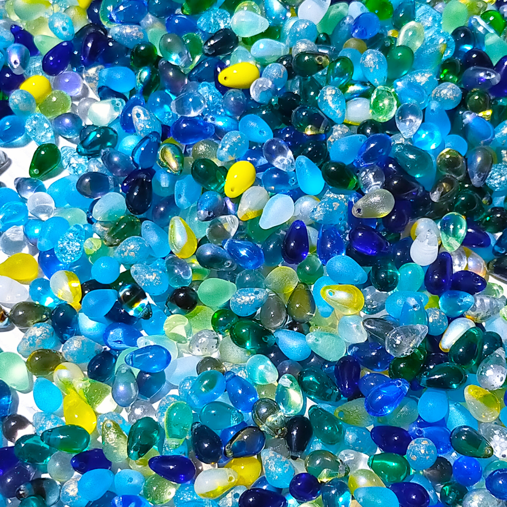 チェコビーズ ドロップ 6x9mm アソートMIX B｜50個入 ハンドメイド素材 BULBULBEADS