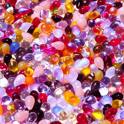 チェコビーズ ドロップ 6x9mm アソートMIX A｜50個入 ハンドメイド素材 BULBULBEADS