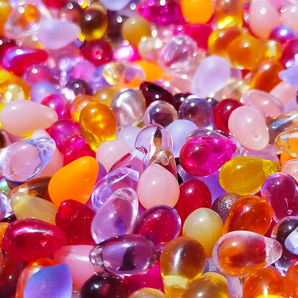 チェコビーズ ドロップ 6x9mm アソートMIX A｜50個入 ハンドメイド素材 BULBULBEADS