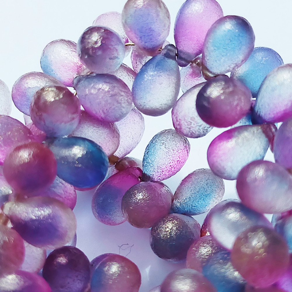 チェコビーズ ドロップ 6x9mm ムーンベリーミスト・ゴールドシマー｜10個入 ハンドメイド素材 BULBULBEADS