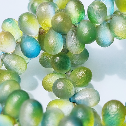 チェコビーズ ドロップ 6x9mm キーライムポップフィズ・ゴールドシマー｜10個入 ハンドメイド素材 BULBULBEADS