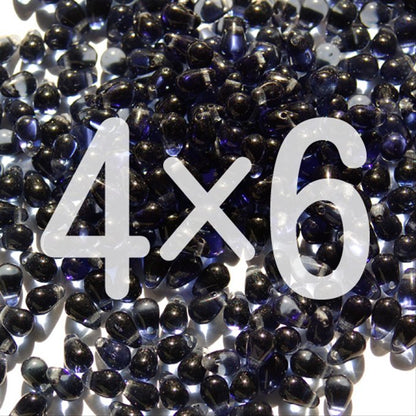 チェコビーズ ドロップ 4×6mm モンタナブルー｜40個入 ハンドメイド素材 BULBULBEADS