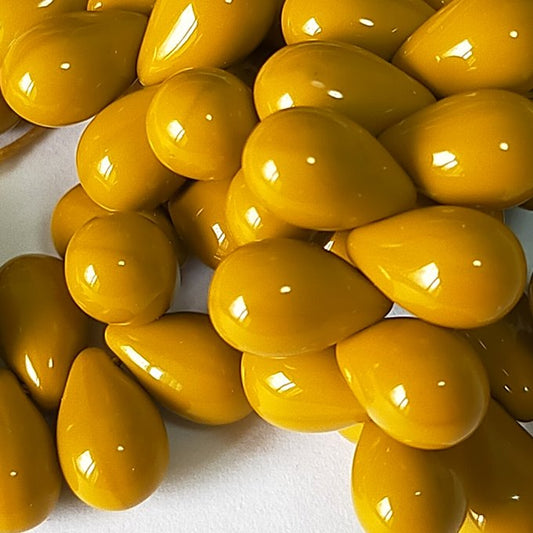 チェコビーズ ドロップ 6×9mm マスタードイエロー｜20個入 ハンドメイド素材 BULBULBEADS