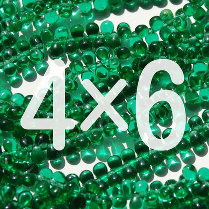 チェコビーズ ドロップ 4×6mm グリーン｜60個入 ハンドメイド素材 BULBULBEADS