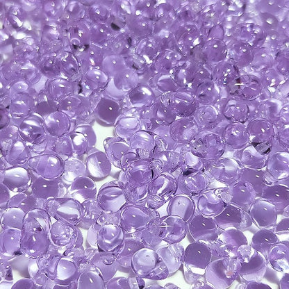 チェコビーズ ドロップ 4×6mm オーキッドパープル1・クリア｜60個入 ハンドメイド素材 BULBULBEADS