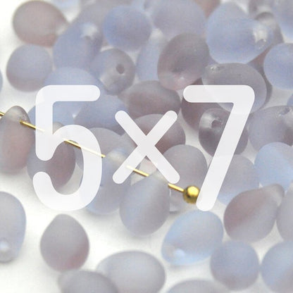 チェコビーズ ドロップ 5×7mm アメジスト サファイア｜40個入 ハンドメイド素材 BULBULBEADS