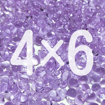 チェコビーズ ドロップ 4×6mm オーキッドパープル1・クリア｜60個入 ハンドメイド素材 BULBULBEADS