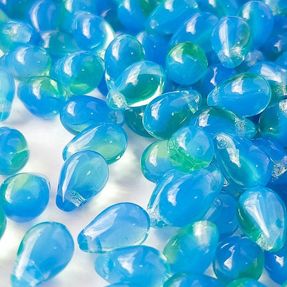 チェコビーズ ドロップ 6×9mm 名も無き池・コンビ｜20個入 ハンドメイド素材 BULBULBEADS