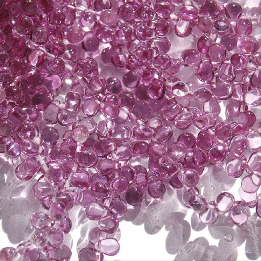 チェコビーズ ドロップ 4×6mm ラベンダークリア｜40個入 ハンドメイド素材 BULBULBEADS