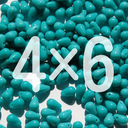 チェコビーズ ドロップ 4×6mm ターコイズ｜40個入 ハンドメイド素材 BULBULBEADS
