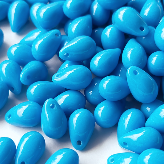 チェコビーズ ドロップ 6x9mm スカイブルー｜10個入 ハンドメイド素材 BULBULBEADS
