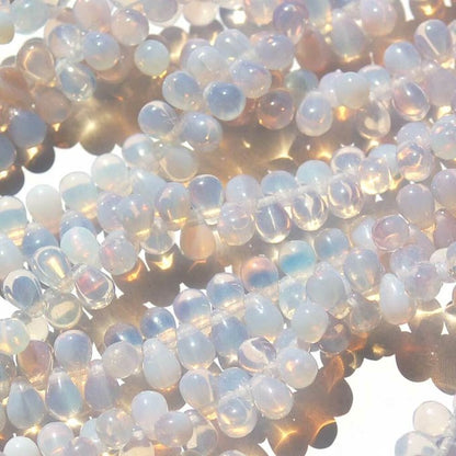 チェコビーズ ドロップ 4×6mm グレイッシュライトパープル・オパール｜60個入 ハンドメイド素材 BULBULBEADS