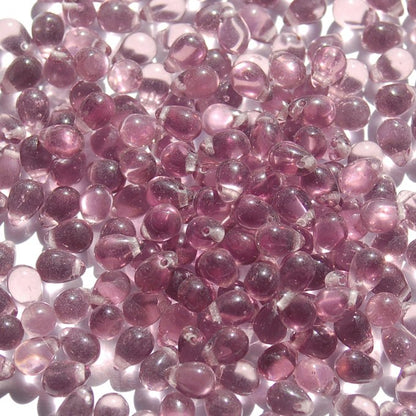 チェコビーズ ドロップ 5x7mm アメジスト パープル 3 クリア｜20個入 ハンドメイド素材 BULBULBEADS