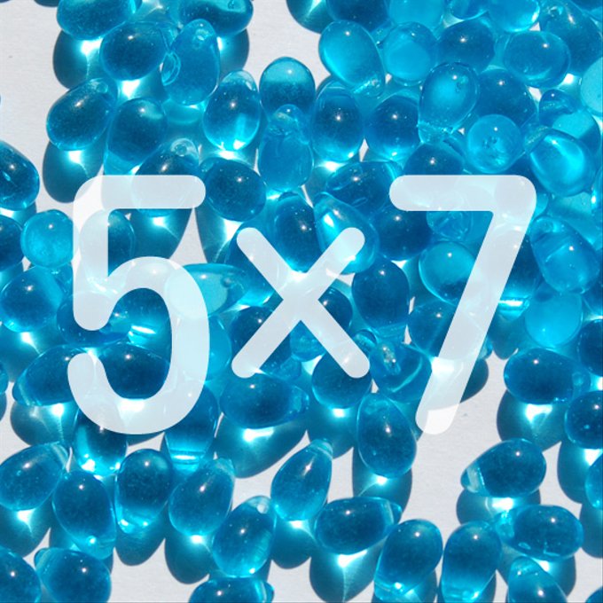 チェコビーズ ドロップ 5x7mm アクア ブルー クリア｜30個入 ハンドメイド素材 BULBULBEADS