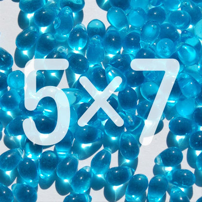 チェコビーズ ドロップ 5x7mm アクア ブルー クリア｜30個入 ハンドメイド素材 BULBULBEADS