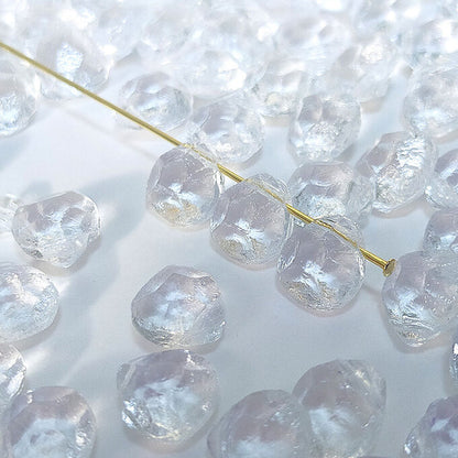 チェコビーズ ブリオレット 9×11mm クリスタル・クリア｜8個入 ハンドメイド素材 BULBULBEADS