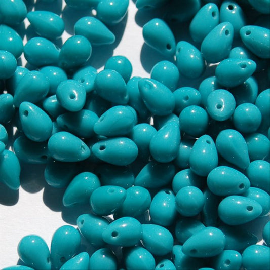 チェコビーズ ドロップ 5×7mm ターコイズ｜30個入 ハンドメイド素材 BULBULBEADS