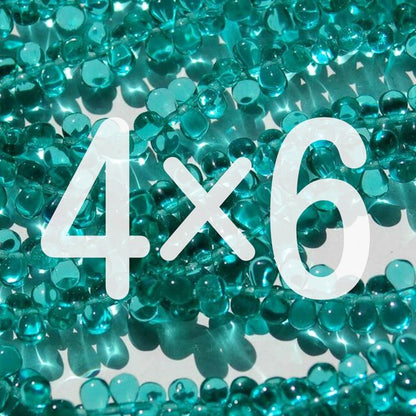 チェコビーズ ドロップ 4×6mm エメラルドグリーン｜60個入 ハンドメイド素材 BULBULBEADS