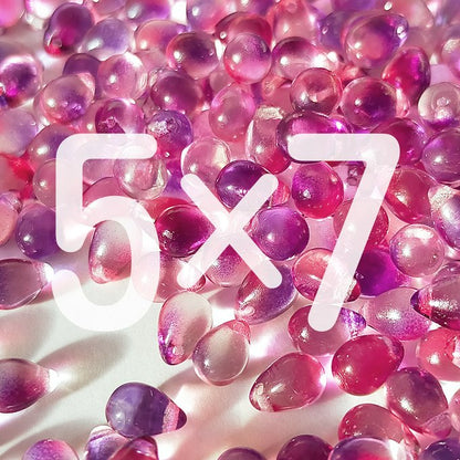チェコビーズ ドロップ 5×7mm デュアル レッドピンク×パープル｜40個入 ハンドメイド素材 BULBULBEADS