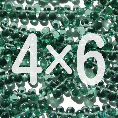 チェコビーズ ドロップ 4×6mm トルマリン｜60個入 ハンドメイド素材 BULBULBEADS