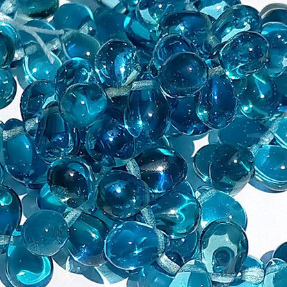 チェコビーズ ドロップ 6x9mm マリブシーブルー｜20個入 ハンドメイド素材 BULBULBEADS