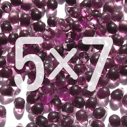チェコビーズ ドロップ 5x7mm アメジスト パープル 6 クリア｜20個入 ハンドメイド素材 BULBULBEADS