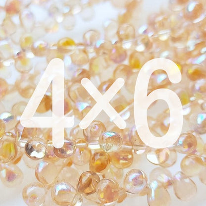 チェコビーズ ドロップ 4×6mm ロザリン ピンク 1AB｜20個入 ハンドメイド素材 BULBULBEADS