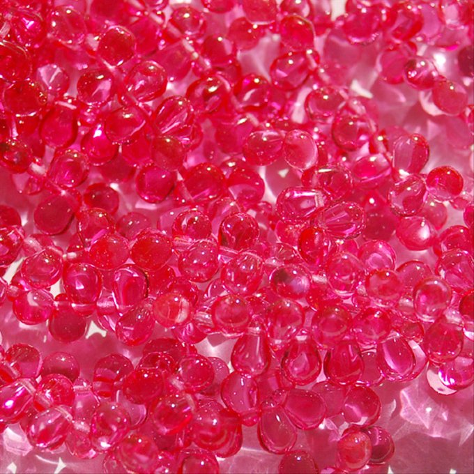 チェコビーズ ドロップ 4x6mm コットン キャンディ ラッカーコート｜30個入 ハンドメイド素材 BULBULBEADS