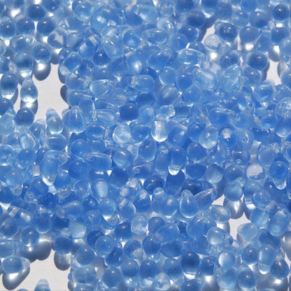 チェコビーズ ドロップ 4x6mm サファイアライト｜30個入 ハンドメイド素材 BULBULBEADS