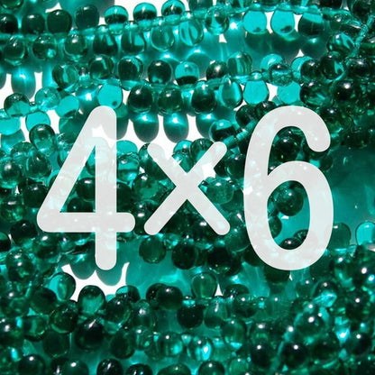 チェコビーズ ドロップ 4×6mm エメラルド｜40個入 ハンドメイド素材 BULBULBEADS