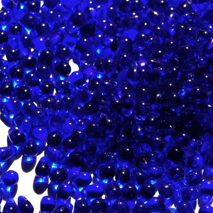 チェコビーズ ドロップ 4x6mm コバルトブルー｜30個入 ハンドメイド素材 BULBULBEADS