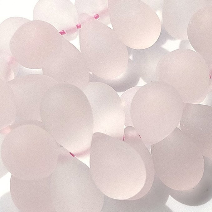 チェコビーズ ドロップ 6×9mm ロザリンピンク0・マット｜20個入 ハンドメイド素材 BULBULBEADS