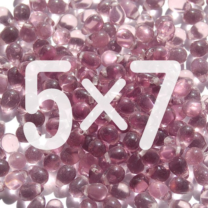 チェコビーズ ドロップ 5x7mm アメジスト パープル 3 クリア｜20個入 ハンドメイド素材 BULBULBEADS