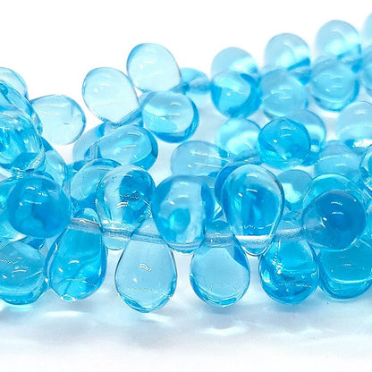 チェコビーズ ドロップ 6x9mm アクアブルー0｜20個入 ハンドメイド素材 BULBULBEADS
