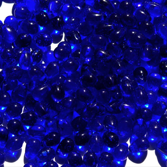 チェコビーズ ドロップ 5×7mm コバルトブルー｜30個入 ハンドメイド素材 BULBULBEADS