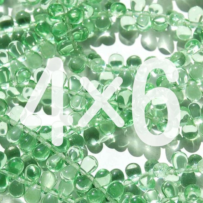 チェコビーズ ドロップ 4×6mm ペリドット｜60個入 ハンドメイド素材 BULBULBEADS
